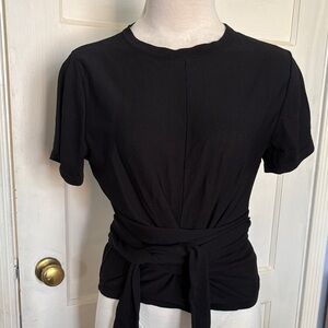 Chic Black Short Sleeve Women's Top